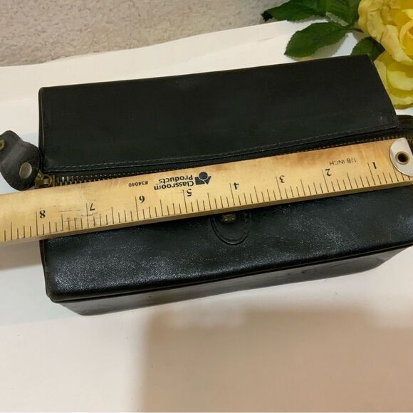 Vintage Etienne Aigner Makeup Case Toiletree Bag black Leather - Picture 7 of 15